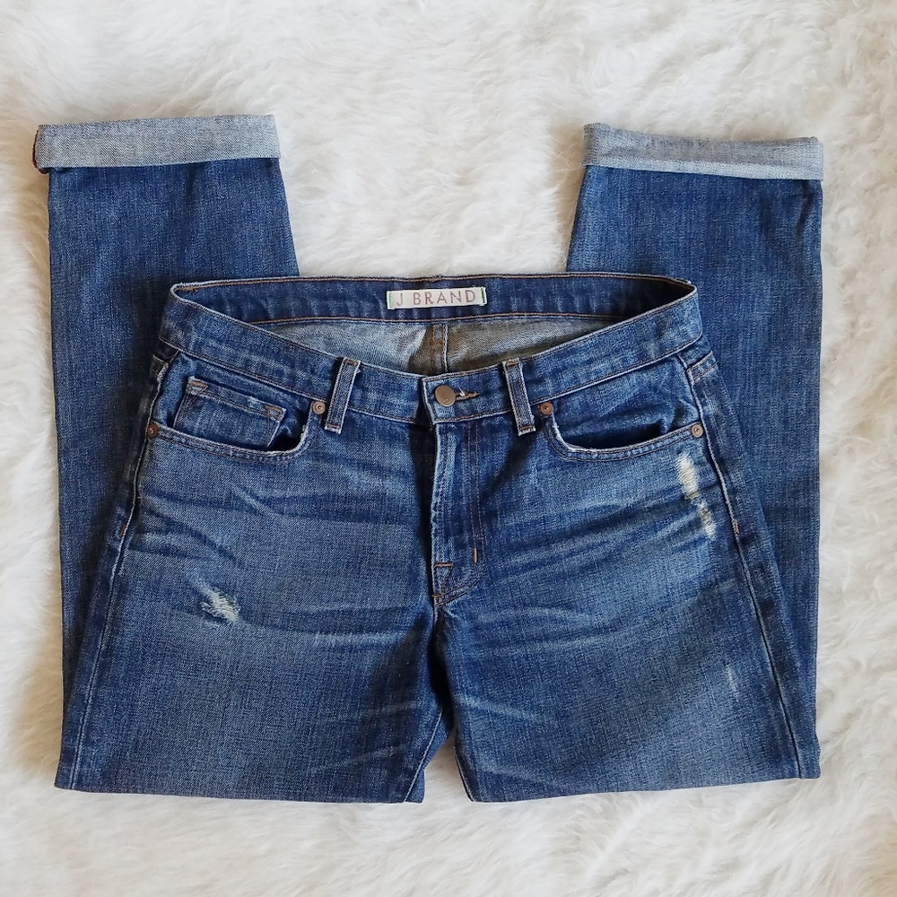 J BRAND Jeans Straight Leg Mid Rise distressed  26